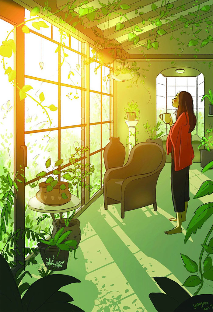 Yaoyao Ma Van As ilustraciones felicidad vivir sola 6