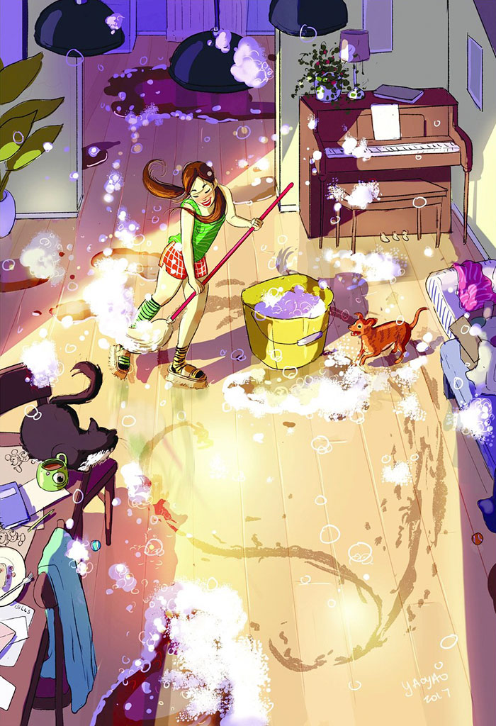 Yaoyao Ma Van As ilustraciones felicidad vivir sola 8