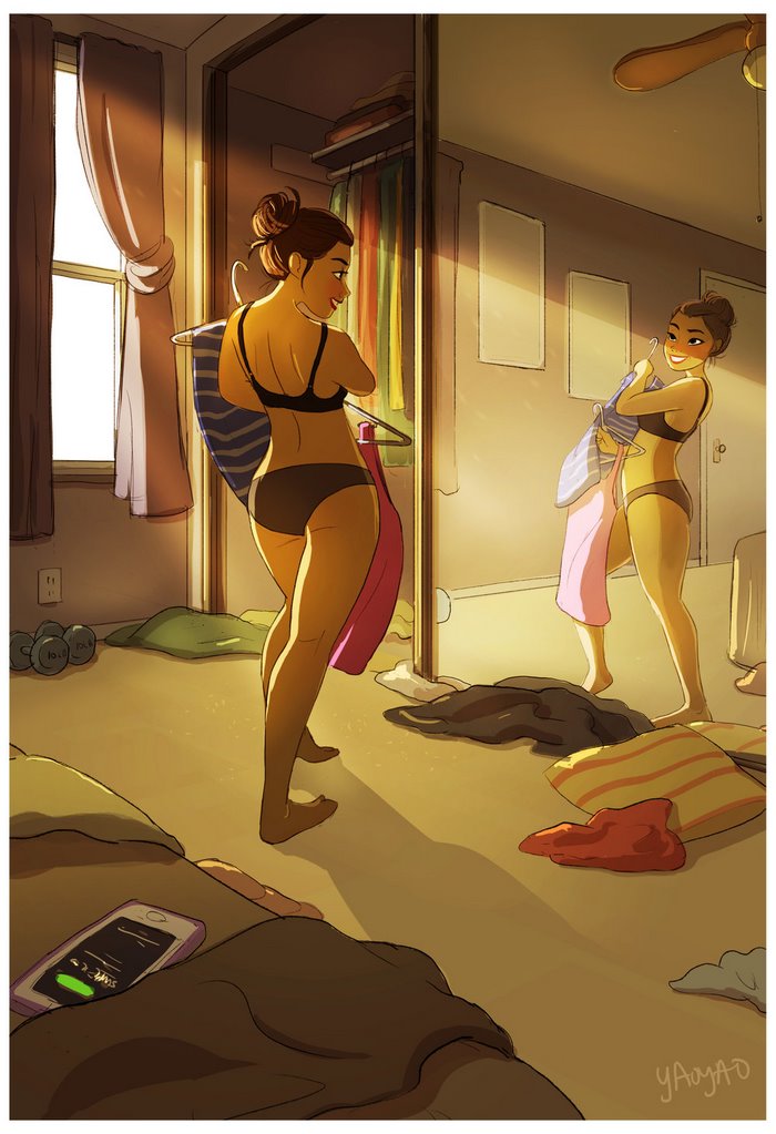 Yaoyao Ma Van As ilustraciones felicidad vivir sola 9