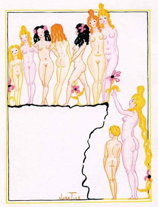 Ilustraciones de dibujos de desnudos femeninos de Clara Tice
