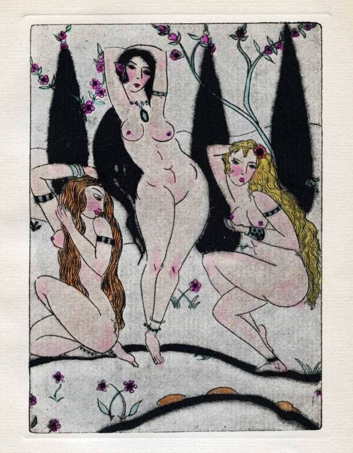 Ilustraciones de dibujos de desnudos femeninos de Clara Tice