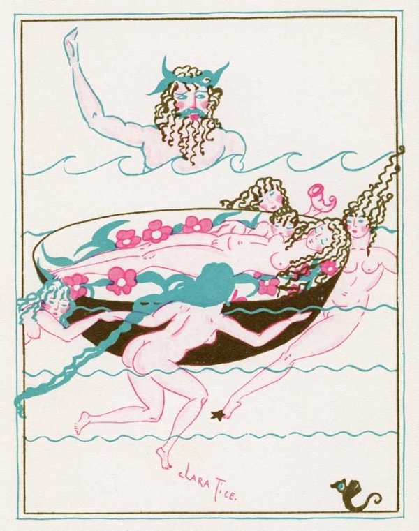 Ilustraciones de dibujos de desnudos femeninos de Clara Tice
