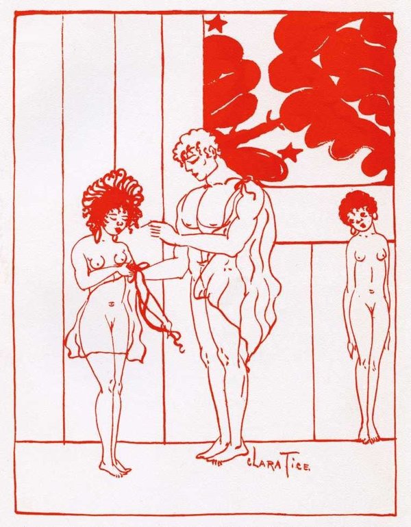 Ilustraciones de dibujos de desnudos femeninos de Clara Tice