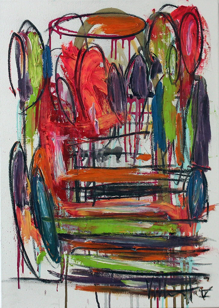 Dibujando patitos al estilo Ro tko 50X70 Jesus Villalpando