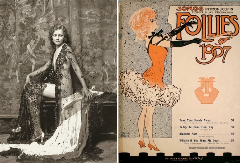 Retratos fotográficos de Alfred Cheney Johnston de las chicas de Ziegfeld Follies.