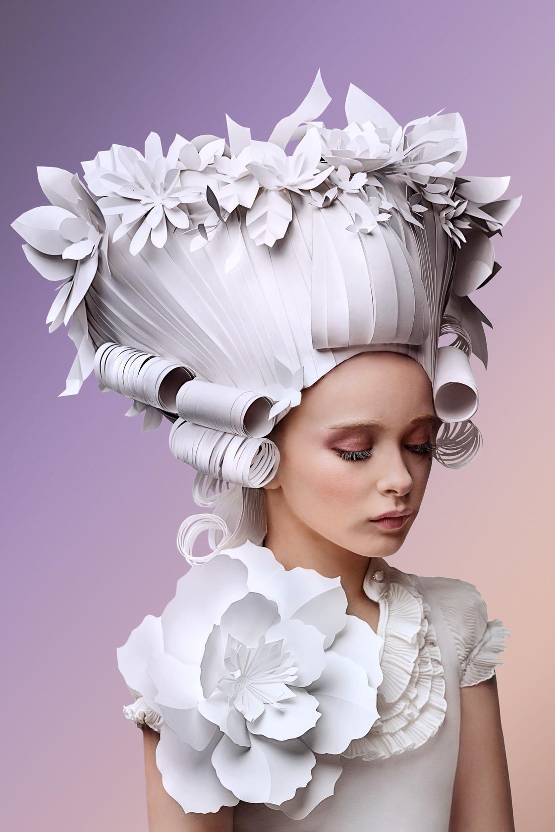 Las pelucas barrocas de papel de la artista Asya Kozina