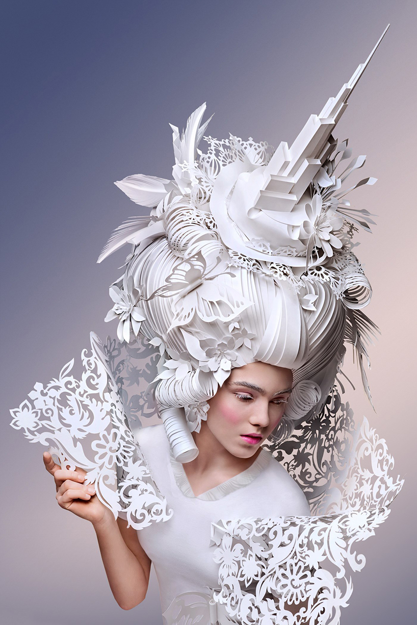 Las pelucas barrocas de papel de la artista Asya Kozina