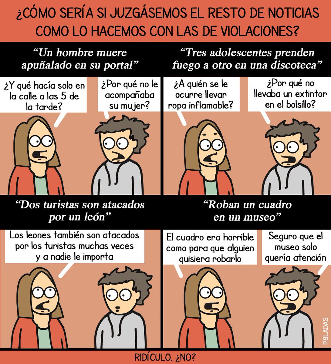 Una viñeta explica qué pasaría si juzgásemos todo como lo hacemos con las  violaciones - Cultura Inquieta