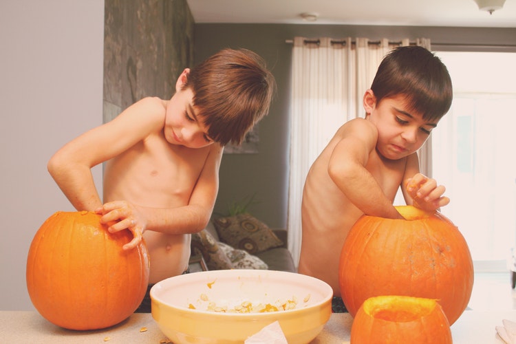 niños calabaza
