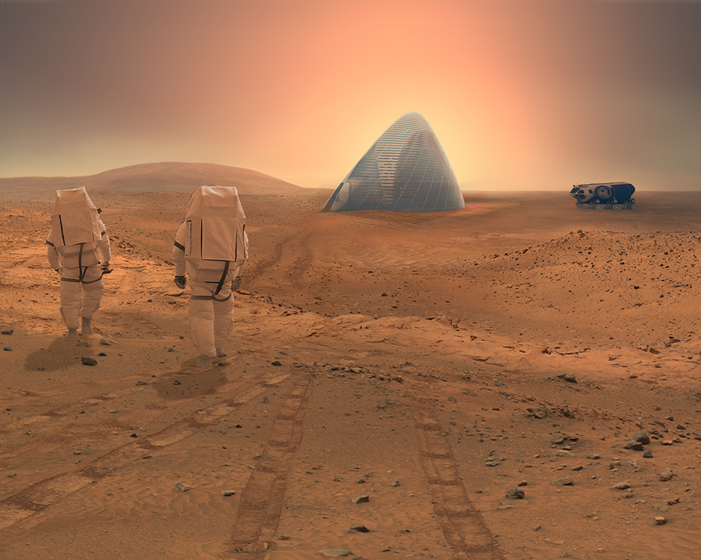 Maqueta 3D Mars Ice House Dusk JeffreyMontes CulturaInquieta