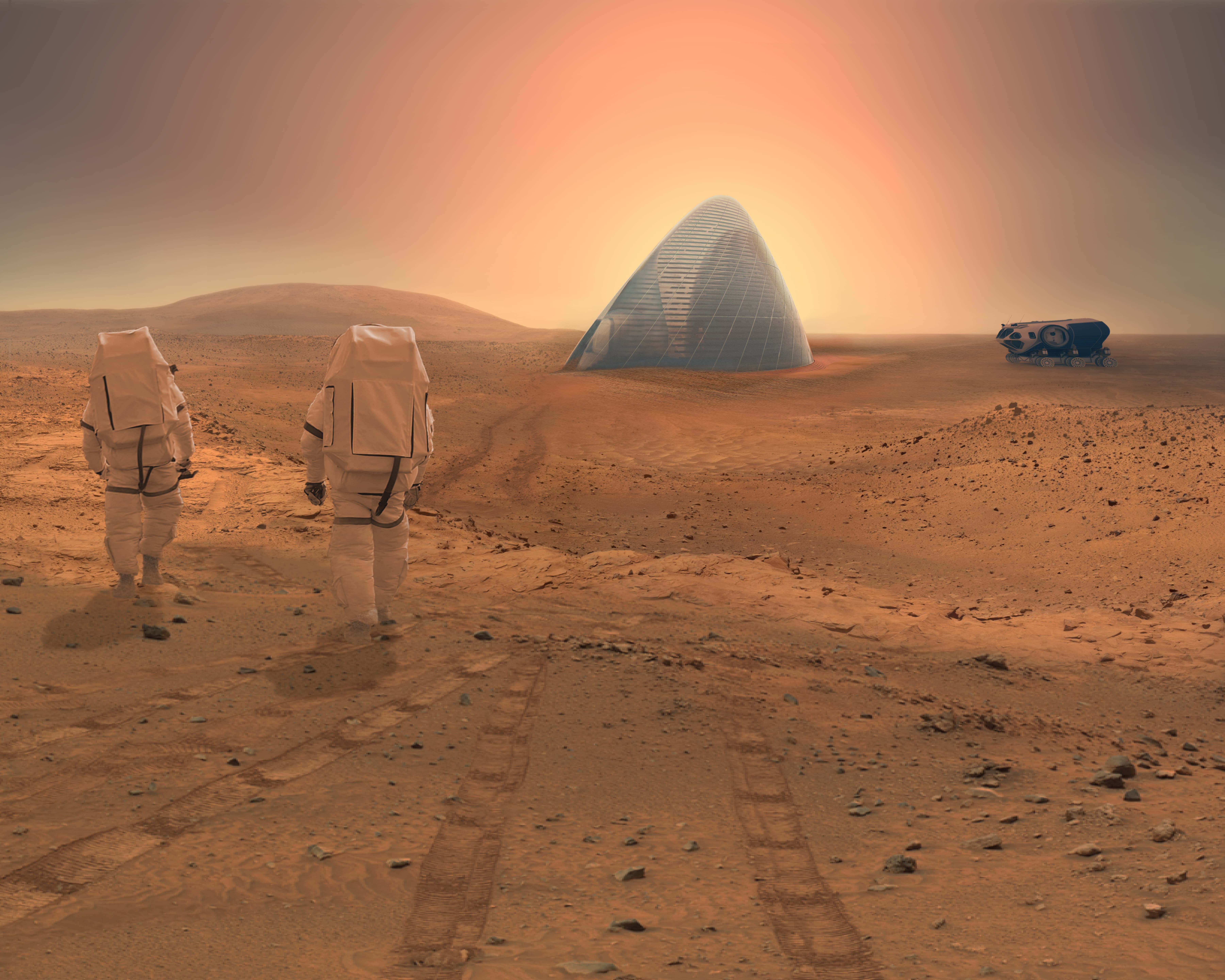 Maqueta 3D Mars Ice House Dusk JeffreyMontes