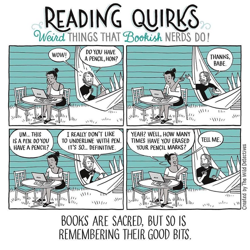 Reading Quirks ilustrado por Laura Pacheco, The Wild Detectives.