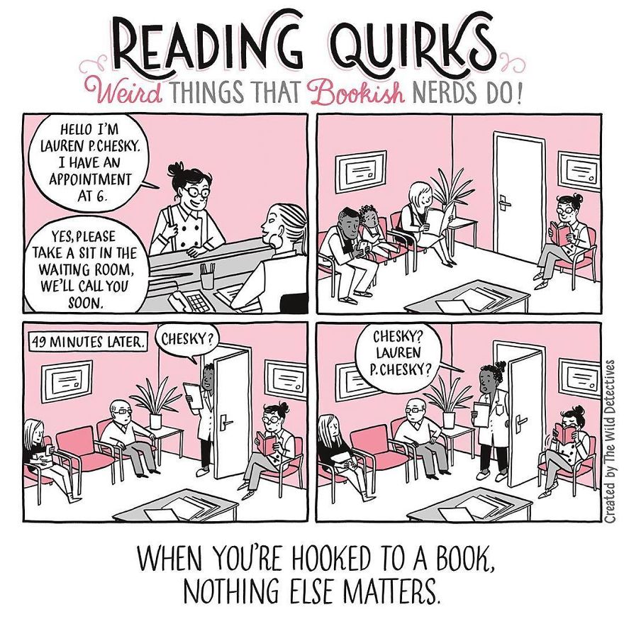 Reading Quirks ilustrado por Laura Pacheco, The Wild Detectives.