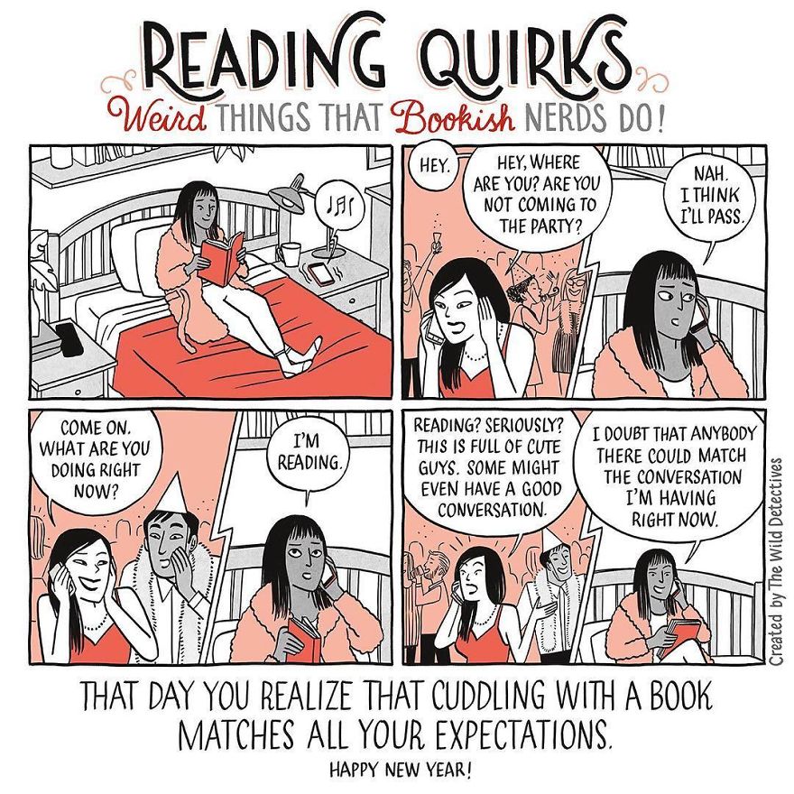 Reading Quirks ilustrado por Laura Pacheco, The Wild Detectives.
