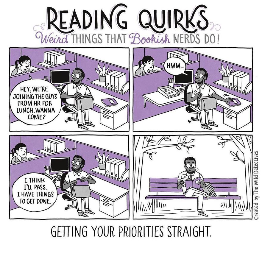 Reading Quirks ilustrado por Laura Pacheco, The Wild Detectives.