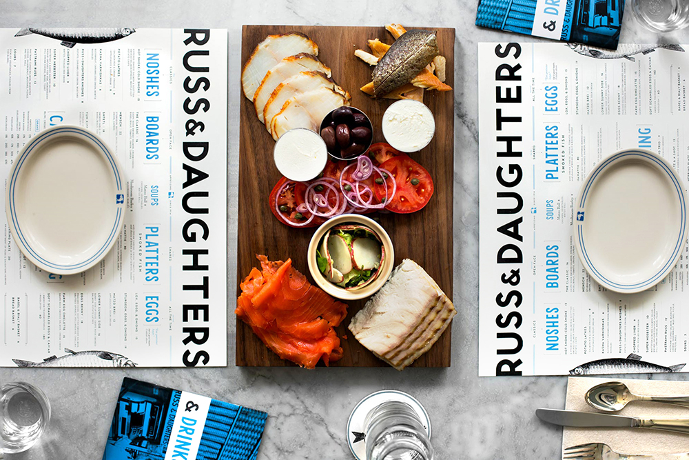 Russ Daughters Cafe food table