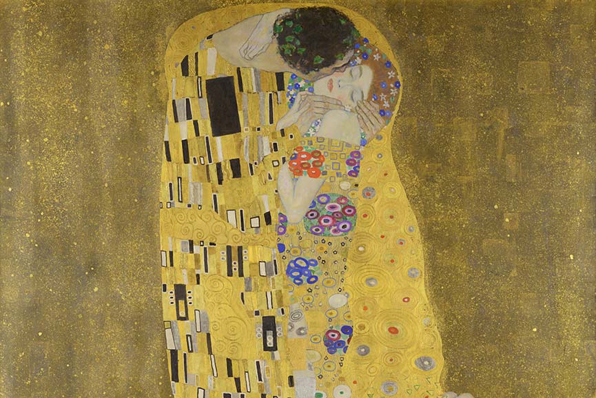 Gustav Klimt The Kiss detailbeso 5