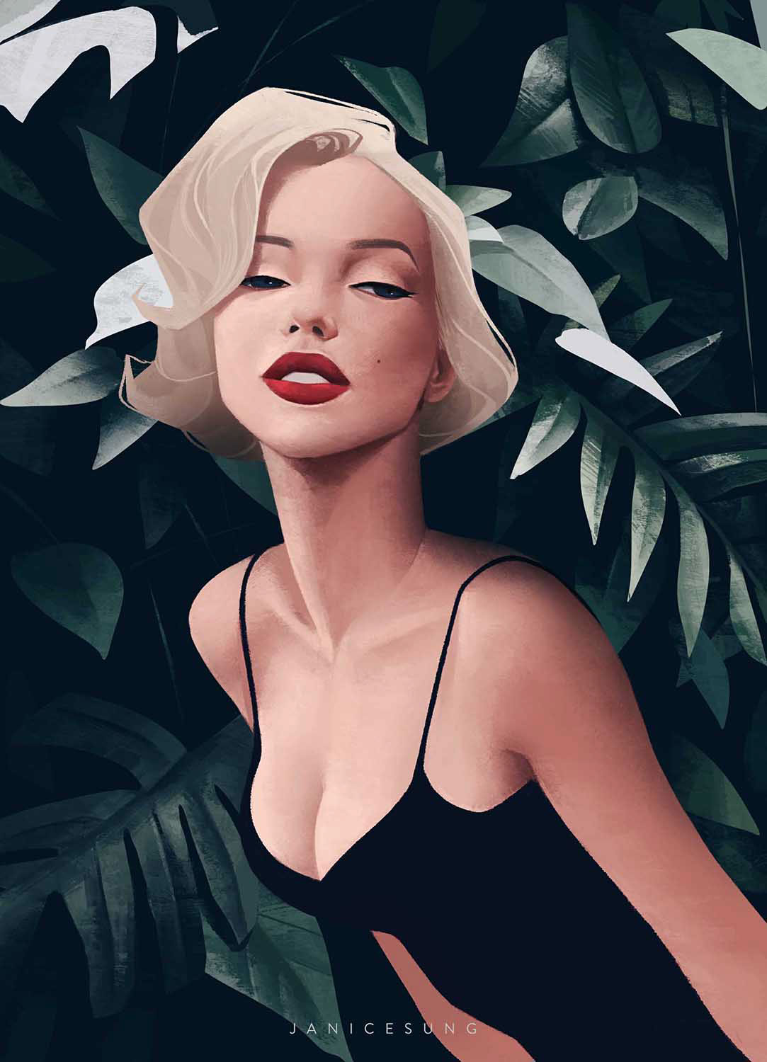 Retratos femeninos ilustrados por Janice Sung