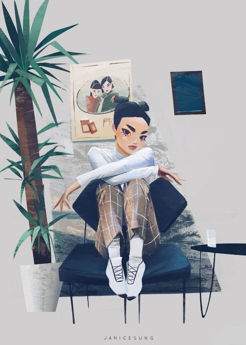 Retratos femeninos ilustrados por Janice Sung