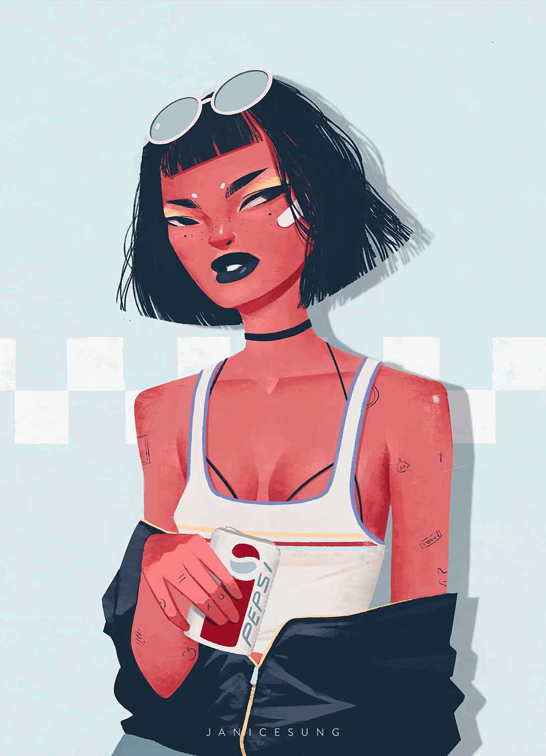 Retratos femeninos ilustrados por Janice Sung