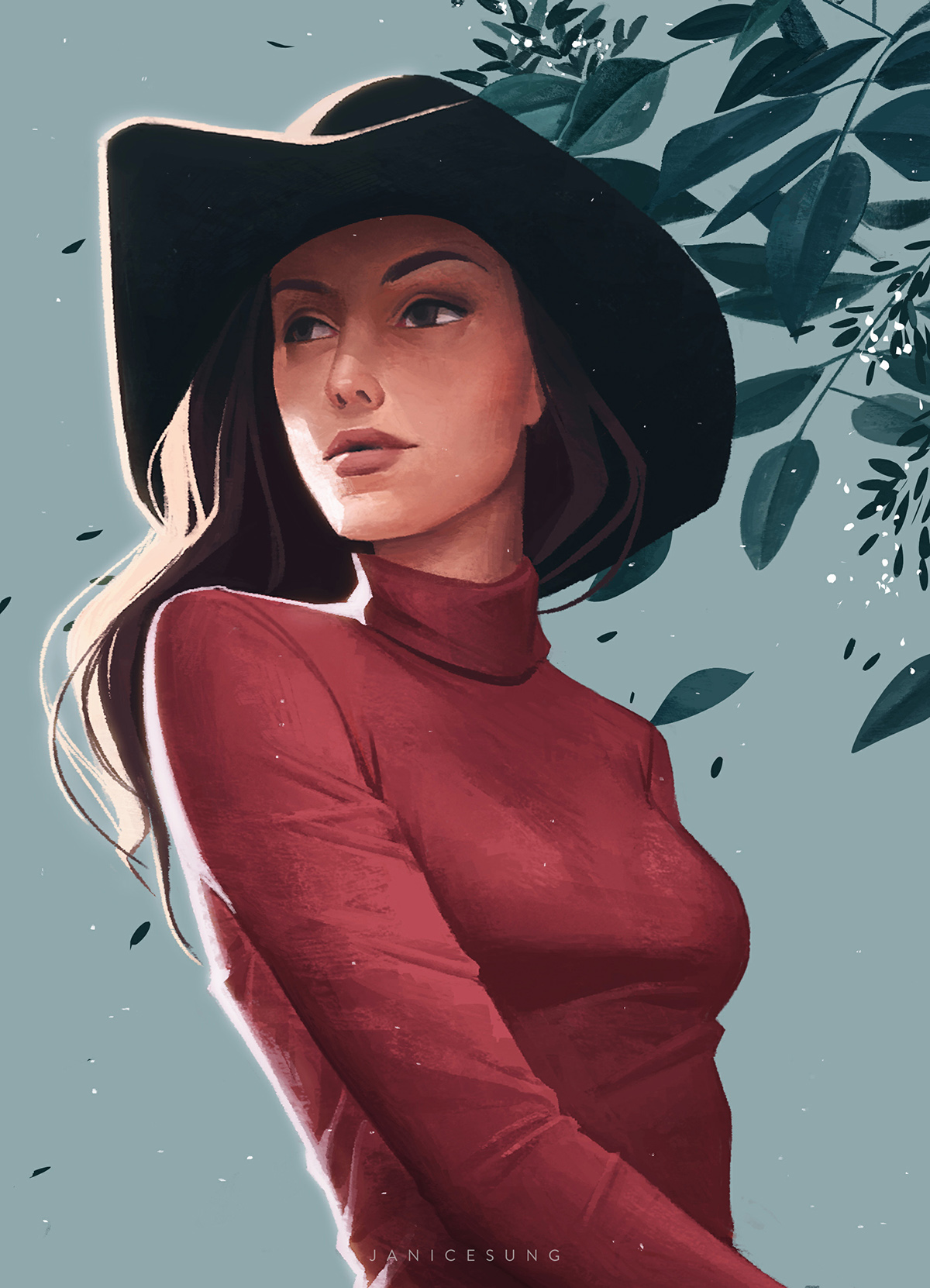 Retratos femeninos ilustrados por Janice Sung