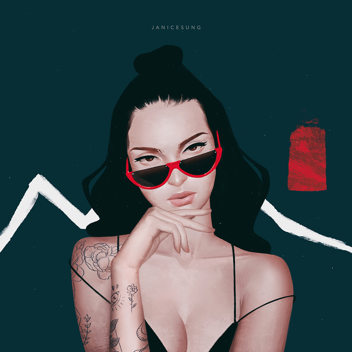 Retratos femeninos ilustrados por Janice Sung
