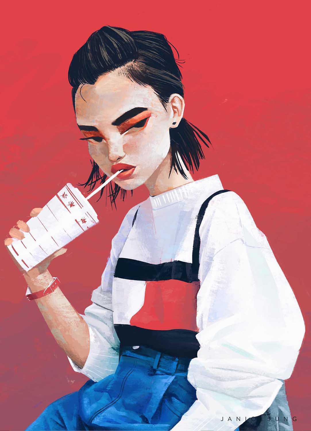 Retratos femeninos ilustrados por Janice Sung