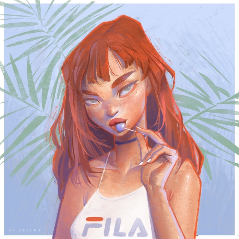 Retratos femeninos ilustrados por Janice Sung