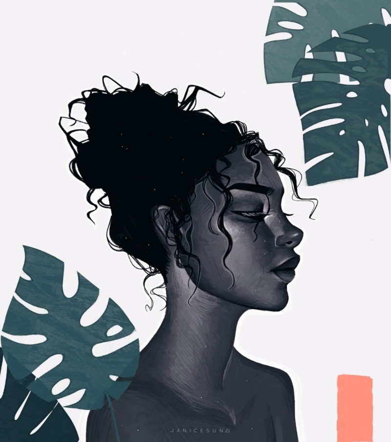 Retratos femeninos ilustrados por Janice Sung