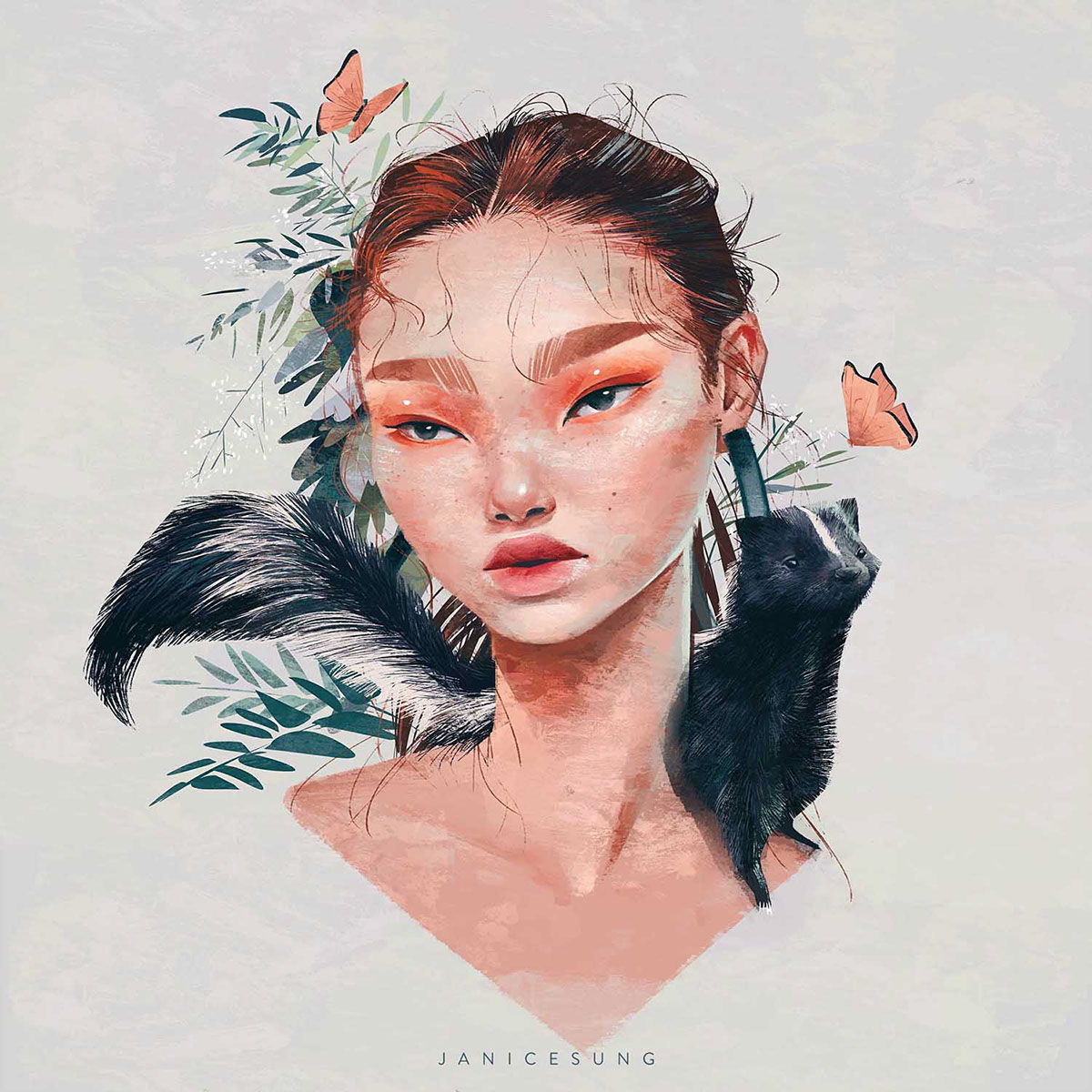 Retratos femeninos ilustrados por Janice Sung