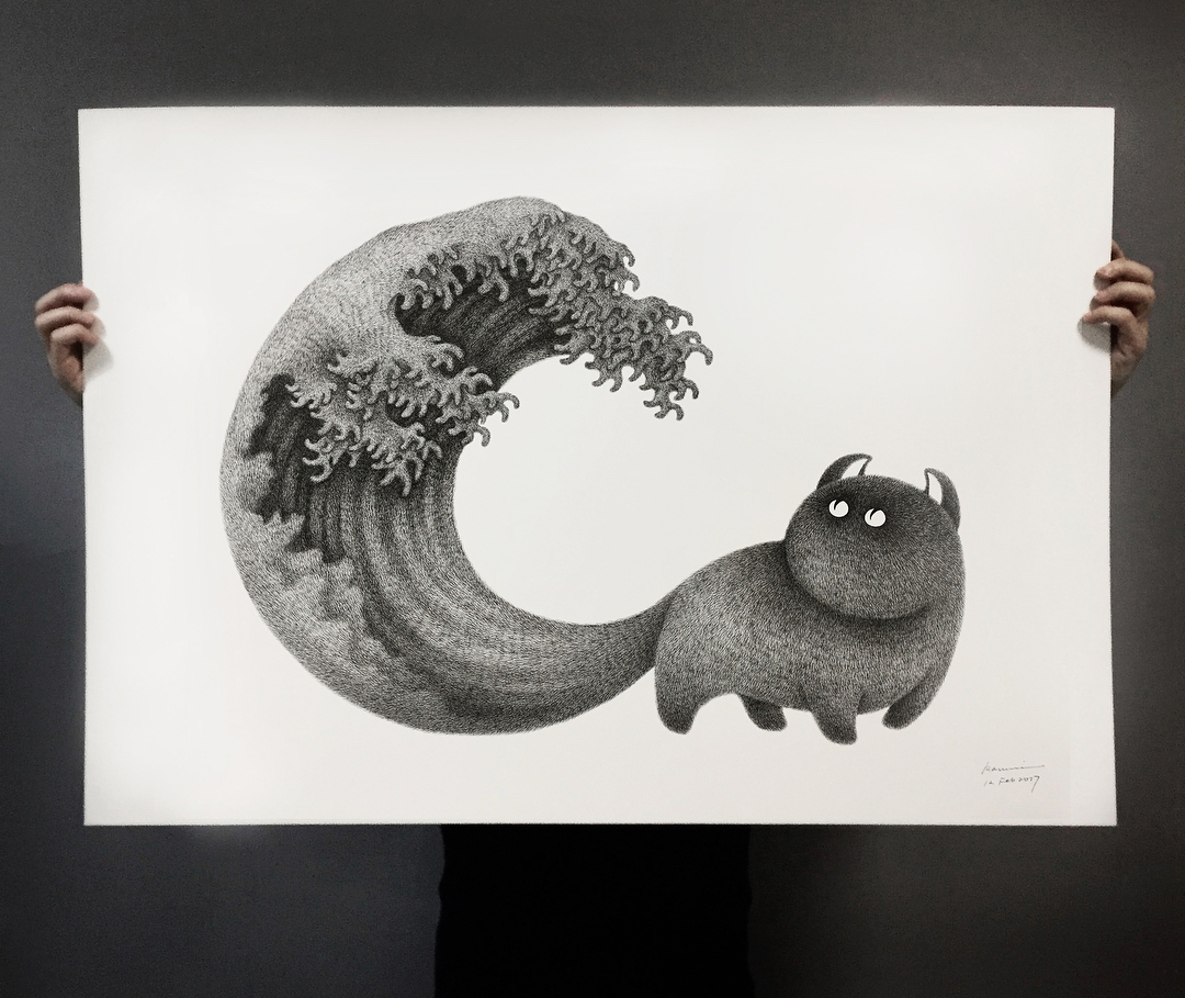 Kamwei Fong gatos ilustraciones
