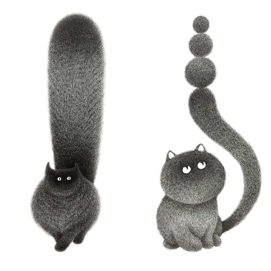Kamwei Fong gatos ilustraciones 2