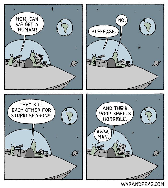 War and Peas humor grafico negro 12