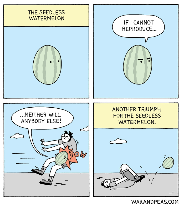 War and Peas humor grafico negro 5