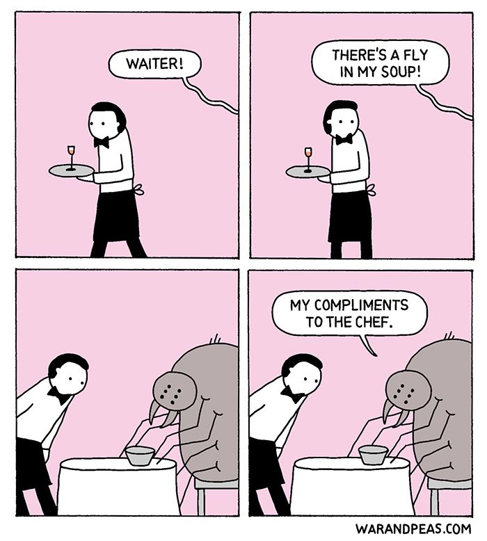War and Peas humor grafico negro 9