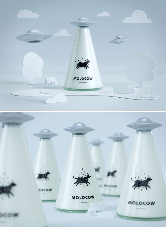 4 EL ORIGINAL DISENO DE ESTA BOTELLA DE LECHE OVNI