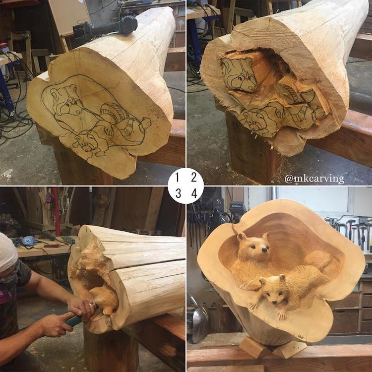 Mori Kono animales esculturas madera 6