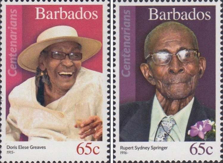 sellos Barbados centenarios 5