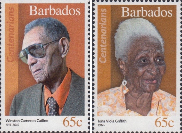 sellos Barbados centenarios 6