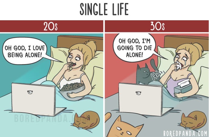 Bored Panda 15 ilustraciones humor viñetas diferenciaentrelos20ylos30.jpg.png