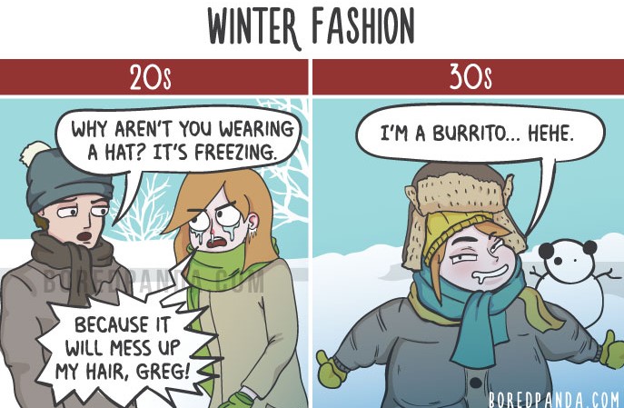 Bored Panda 9 ilustraciones humor viñetas diferenciaentrelos20ylos30.jpg.png