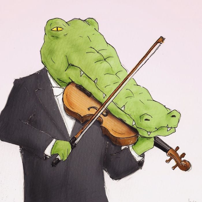 Keigo 10 cocodrilo viñetas ilustración humor dibujo