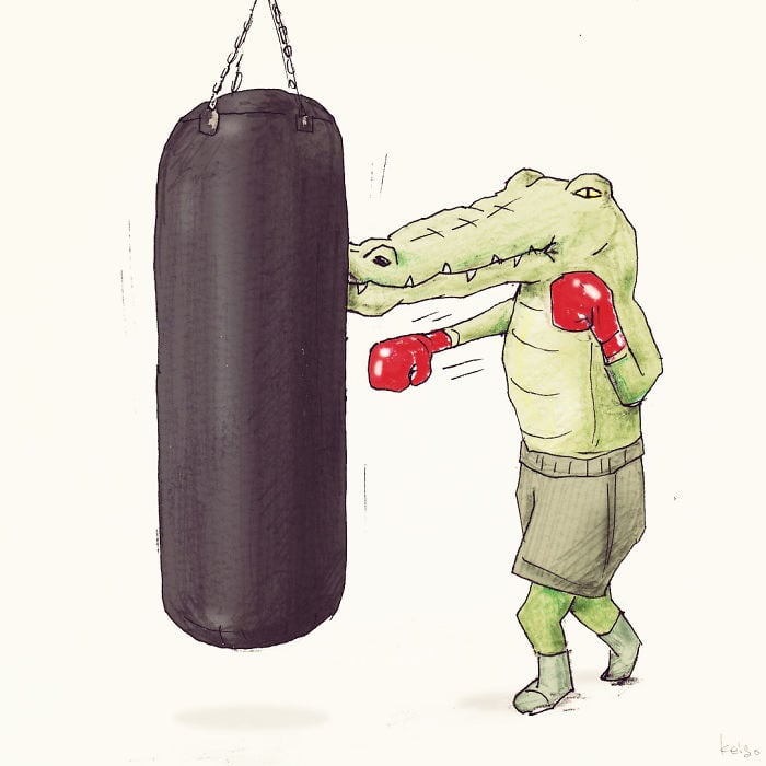 Keigo 15 cocodrilo viñetas ilustración humor dibujo