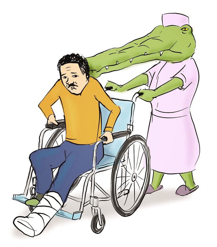 Keigo 17 cocodrilo viñetas ilustración humor dibujo