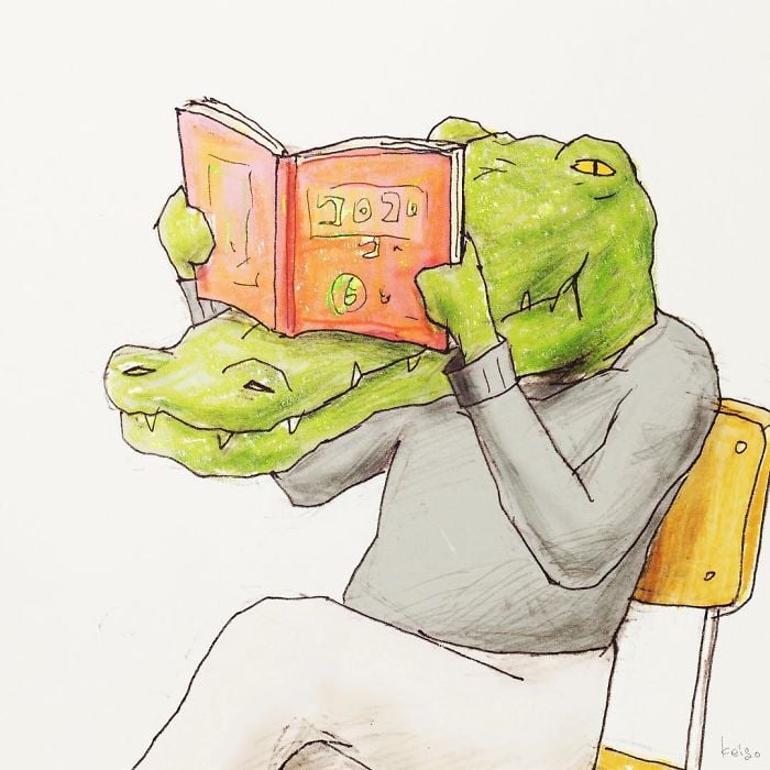 Keigo 18 cocodrilo viñetas ilustración humor dibujo