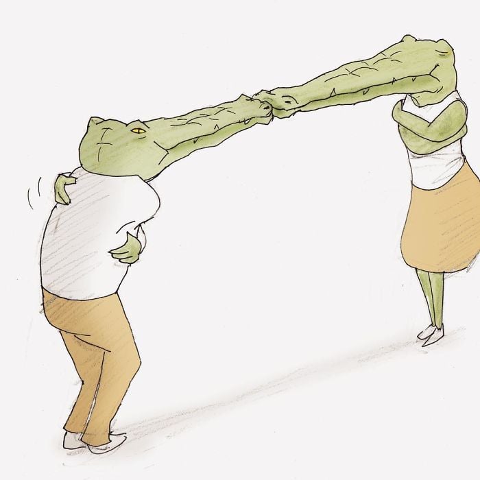 Keigo 1 cocodrilo viñetas ilustración humor dibujo