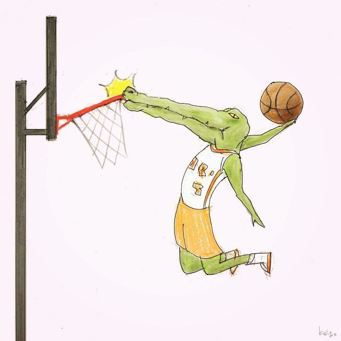 Keigo 22 cocodrilo viñetas ilustración humor dibujo