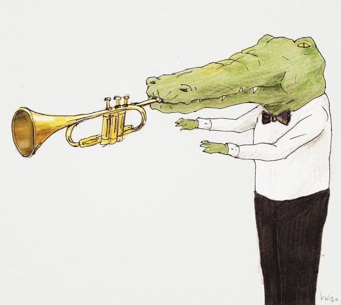 Keigo 2 cocodrilo viñetas ilustración humor dibujo
