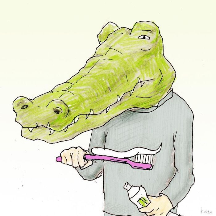 Keigo 4 cocodrilo viñetas ilustración humor dibujo