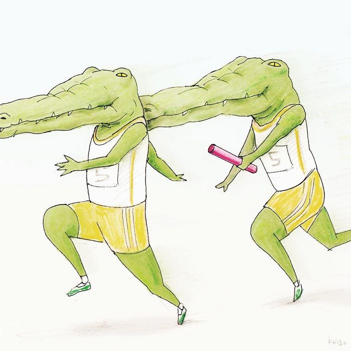 Keigo 5 cocodrilo viñetas ilustración humor dibujo